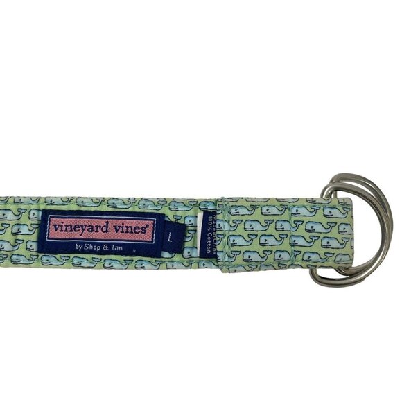 VINEYARD VINES Kids Belt Size Large Whale Mint Green Print Adjustable D-ring - Picture 1 of 7